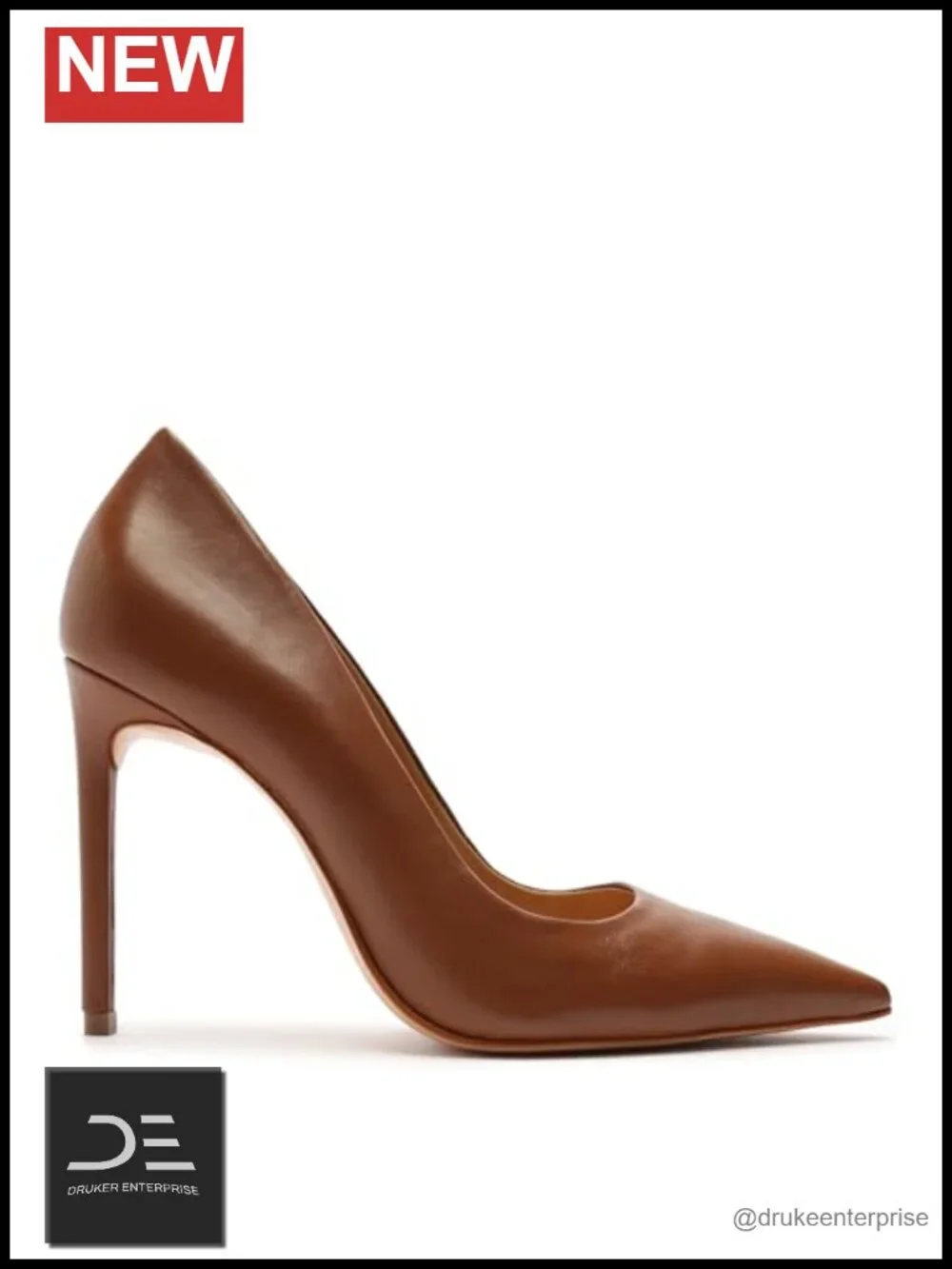 Leather Pointed Toe Stiletto Pumps Classic High Heel Shoes